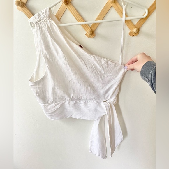 Free People White One-Shoulder Tie Top - Picture 2 of 2